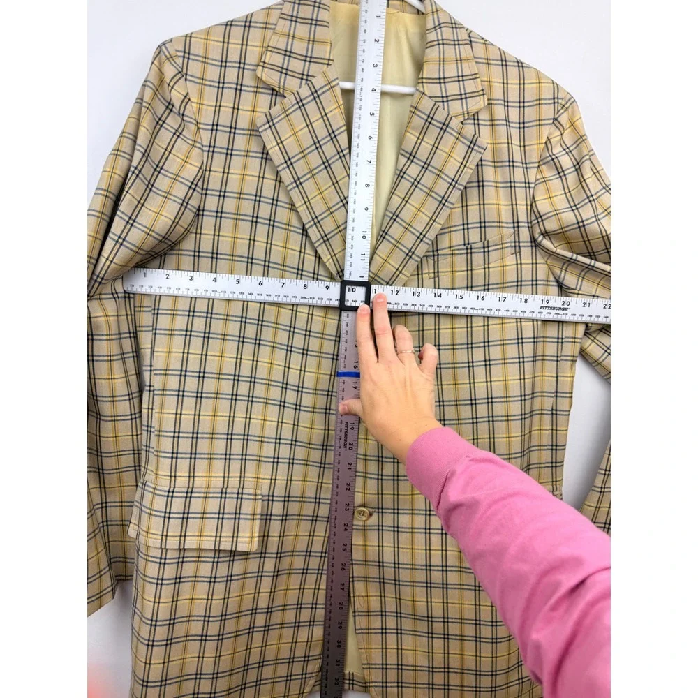 Vintage Corbin Gentlemen's Clothing Plaid Blazer Check Sport Coat Mens - Picture 4 of 12